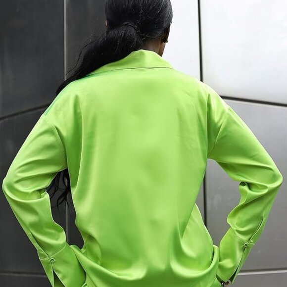 The Drop Women's Lime Drop Shoulder Shirt XL - Picture 4 of 5